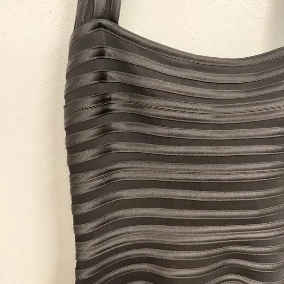 VTG Tadashi Shoji Black Halterneck Long Formal Gown SZ 2 Event Paneled Dress EUC - Picture 8 of 11